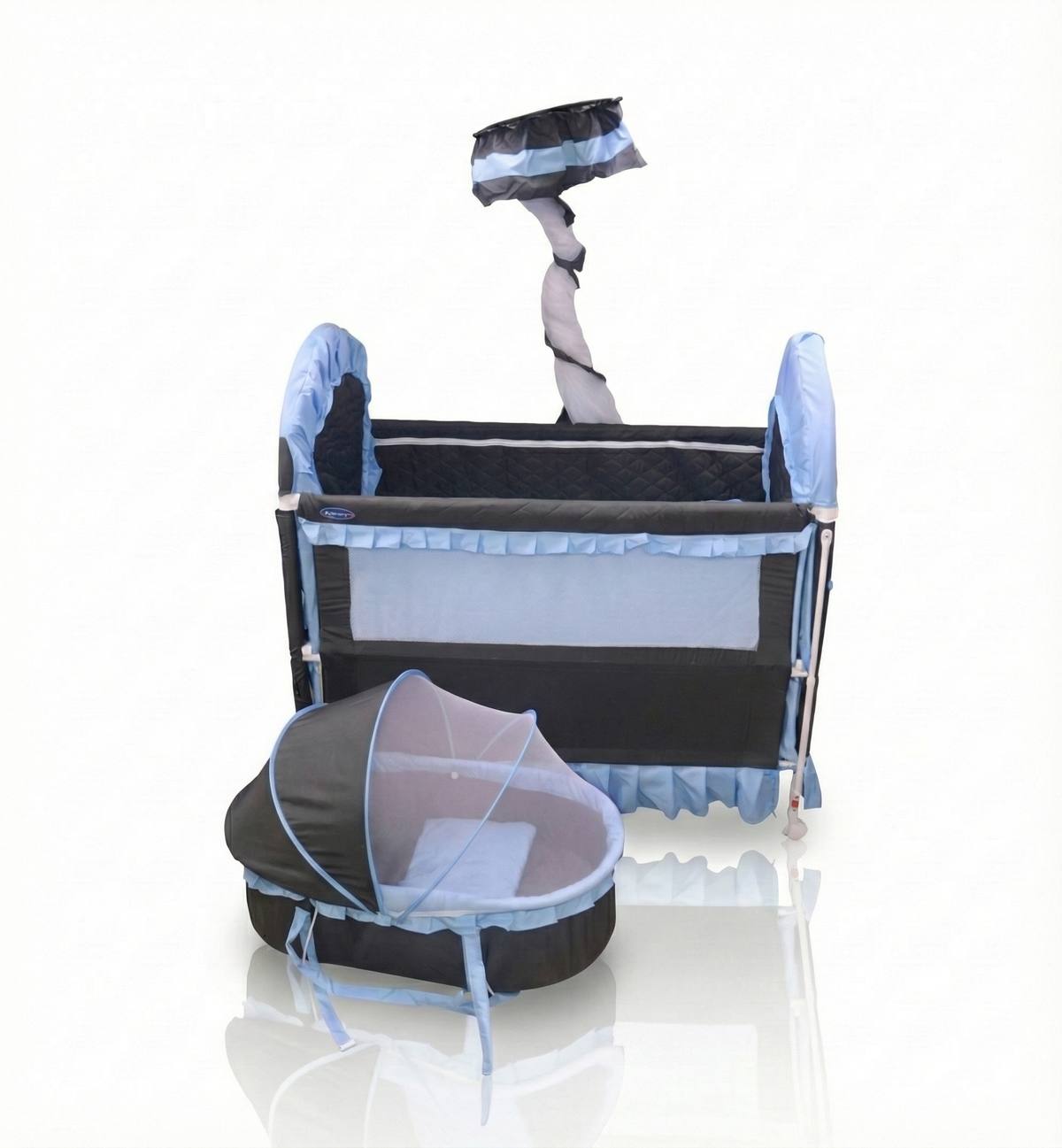 2 in 1 Baby Crib Bed + Baby Cradle تخت أطفال + بورت بيبي