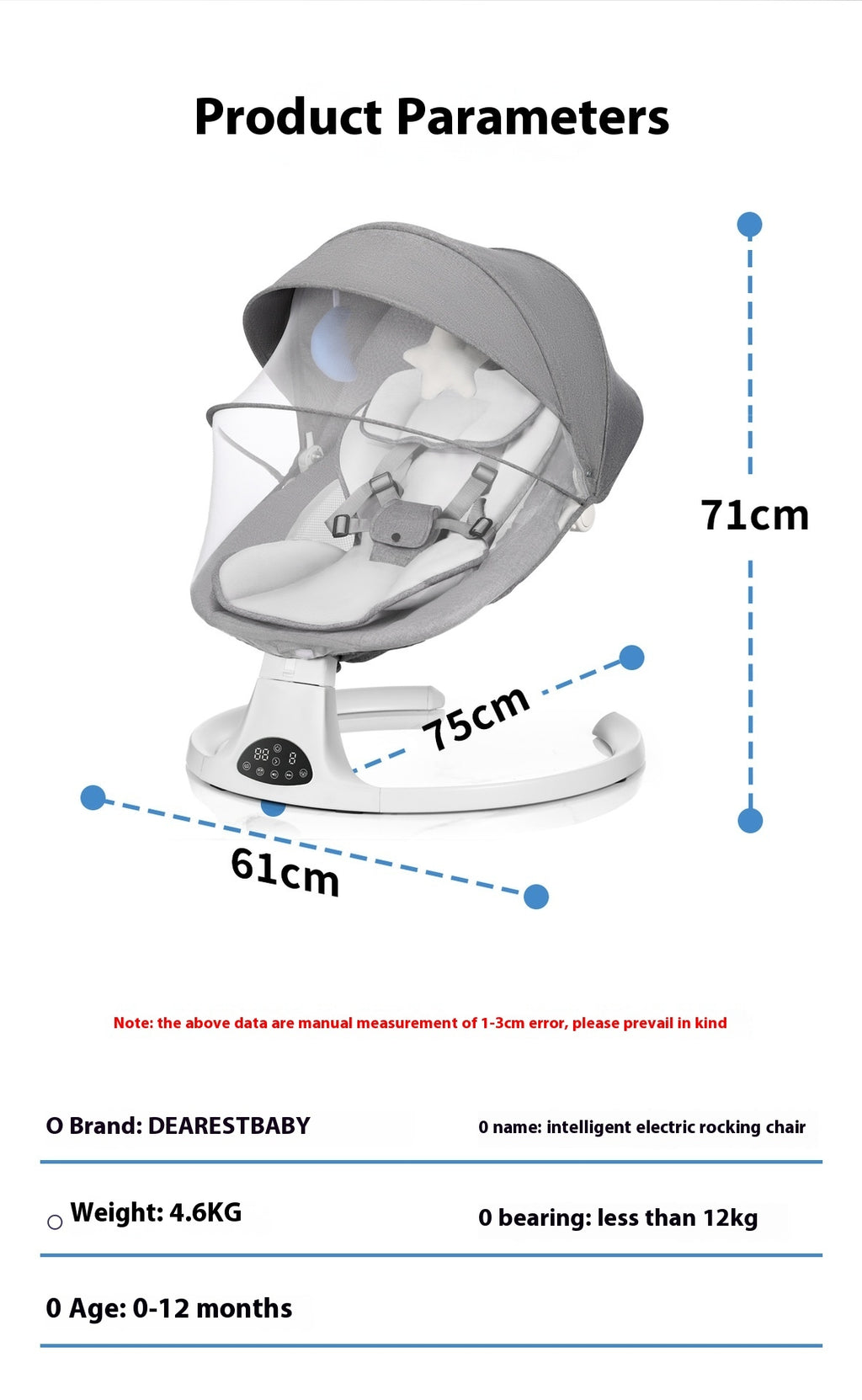 Modern Bluetooth Electric Baby Swing Chair