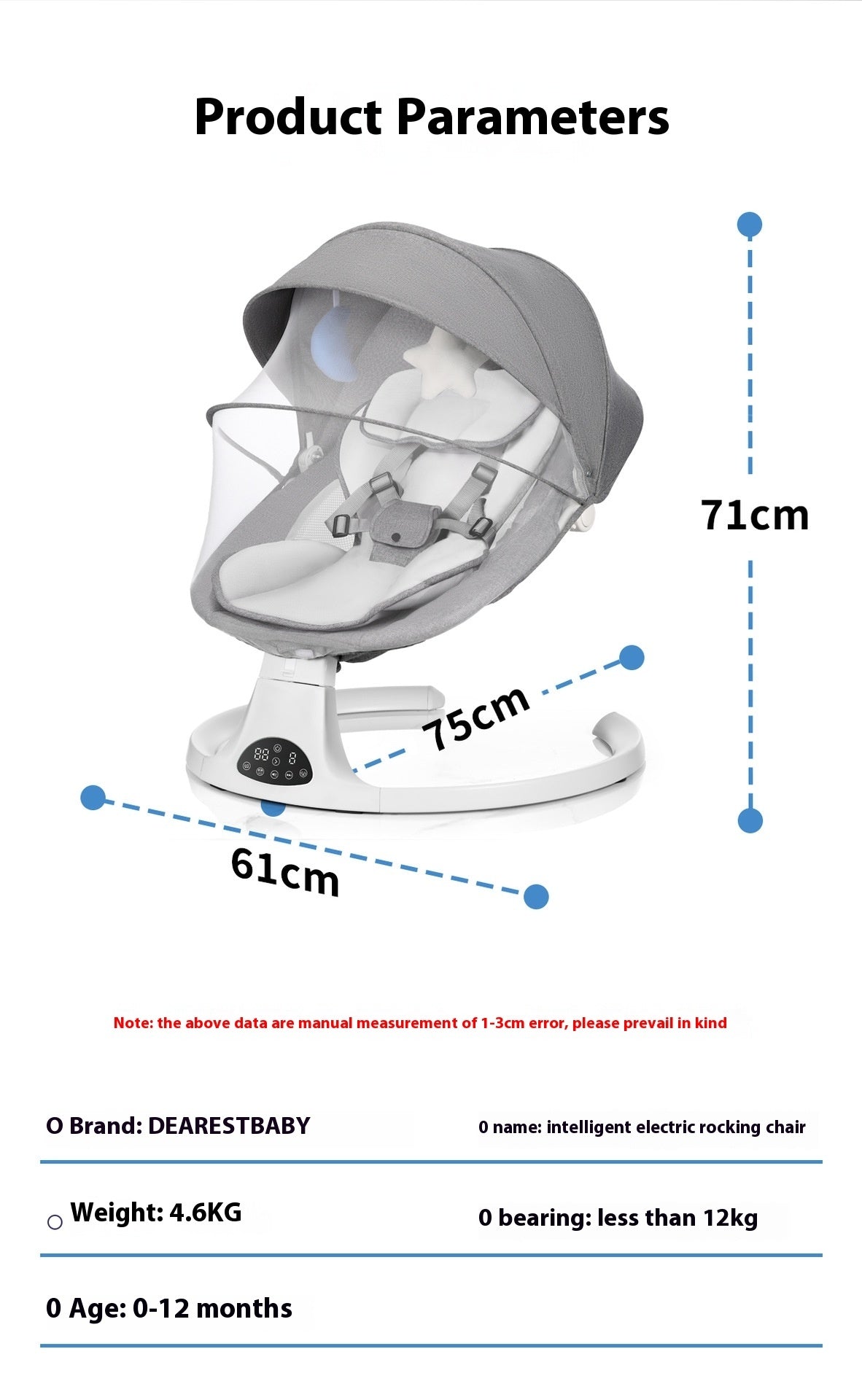 Modern Bluetooth Electric Baby Swing Chair