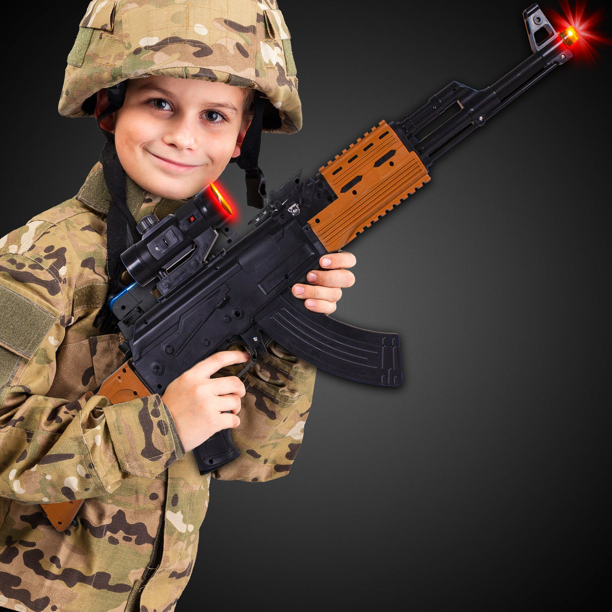 Sound & Light Vibration Rifle AK47 باروة بطارية صوت