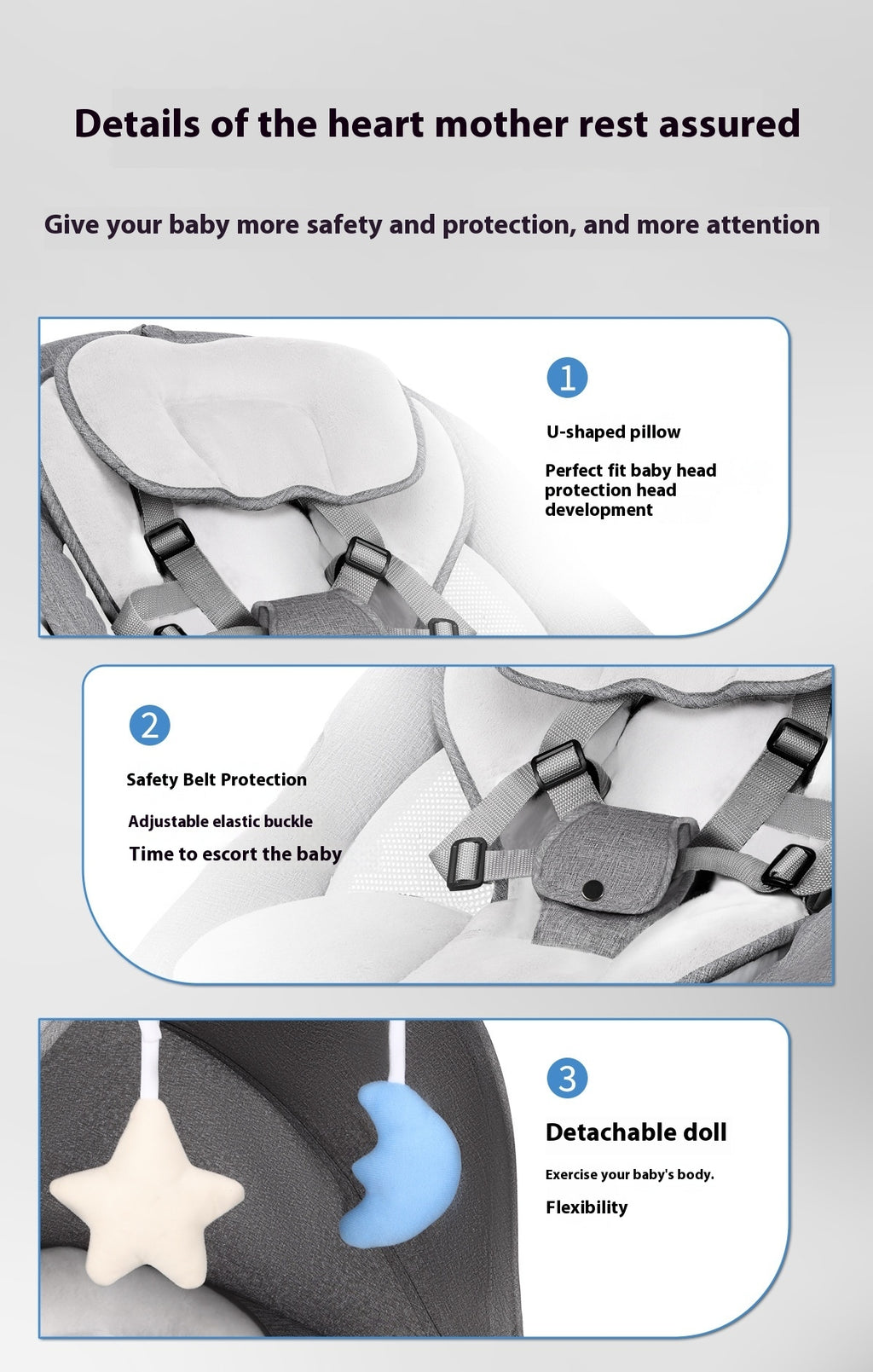 Modern Bluetooth Electric Baby Swing Chair