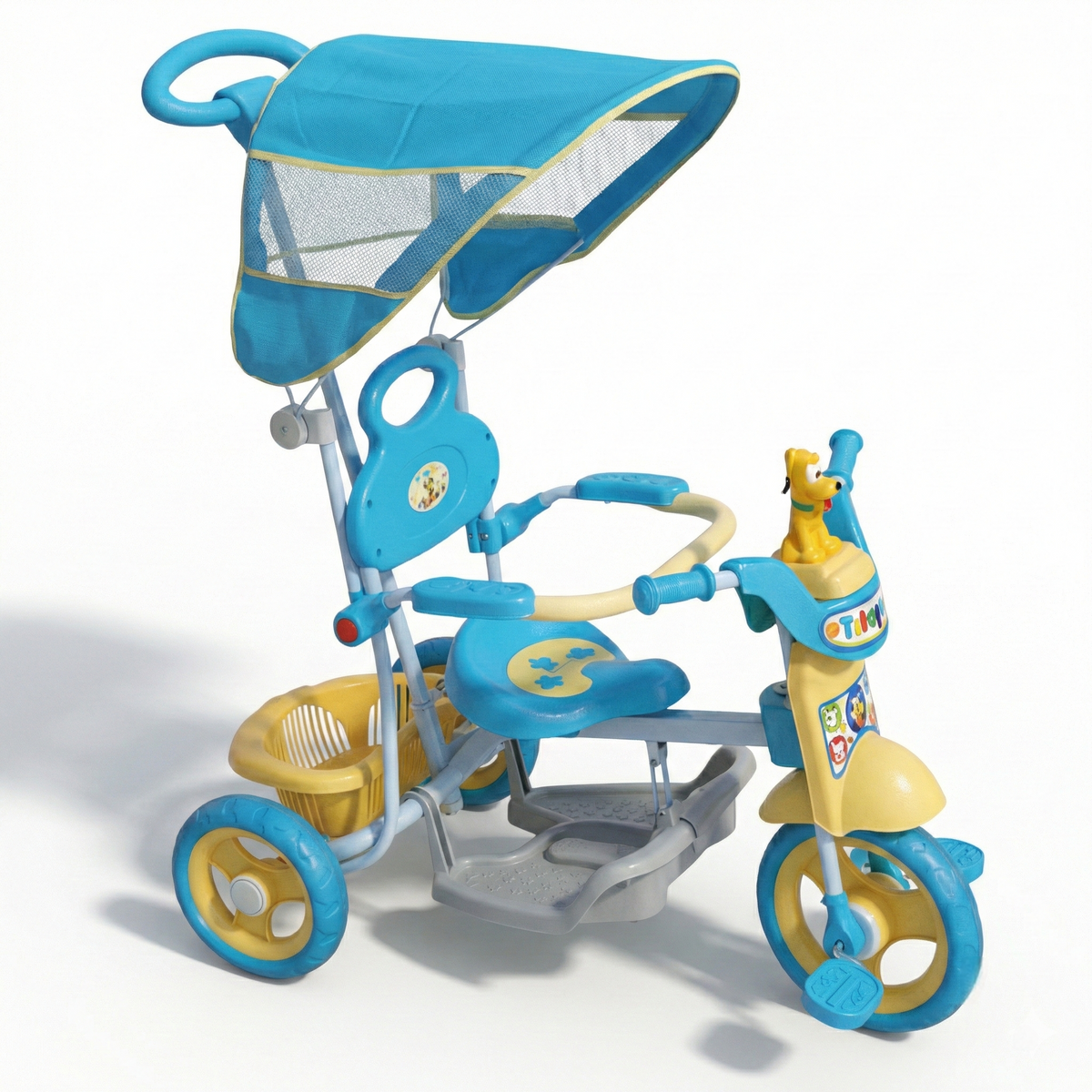 Tricycle With Steering Handle, Canopy & Music بسكليت ٣ دواليب
