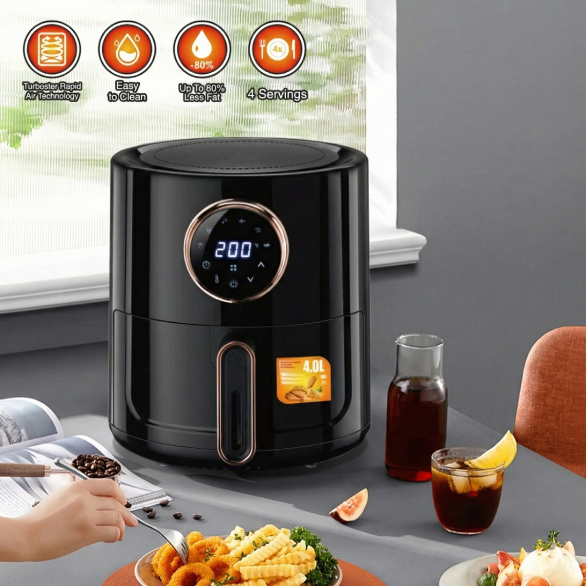 DSP Degital Air Fryer 1350W, 4Ltr قلاية هوائية