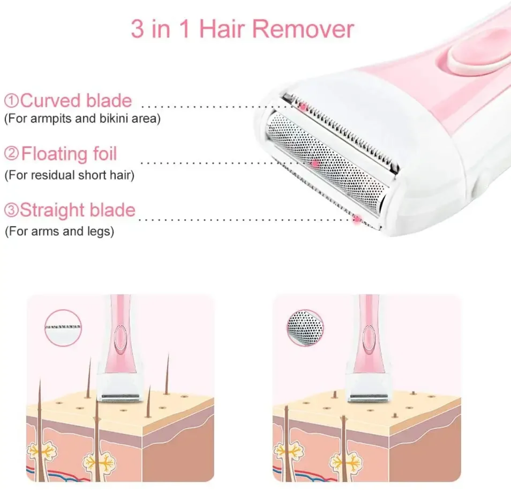 Kemei Women Rechargeable Shaver ماكينة إزالة شعر نسائية