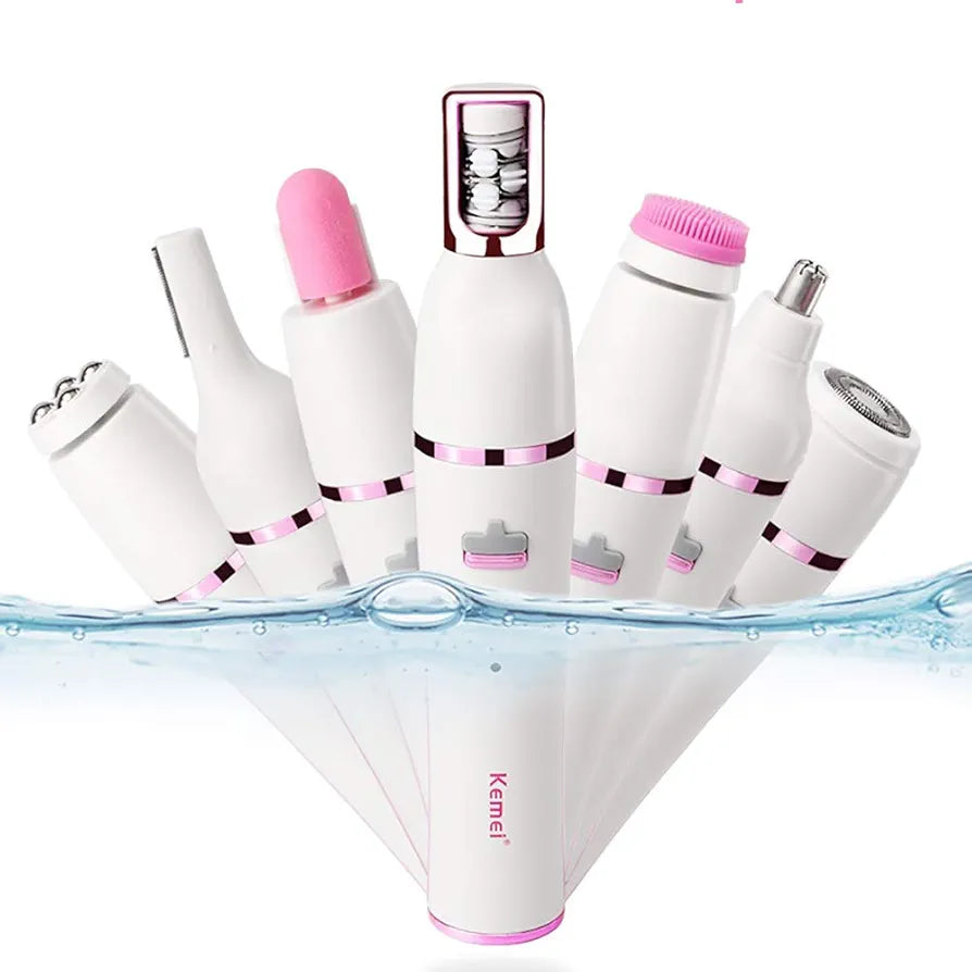 Kemei 7 In 1 Wet/Dry Women Rechargeable Shaver ماكينة إزالة شعر نسائية