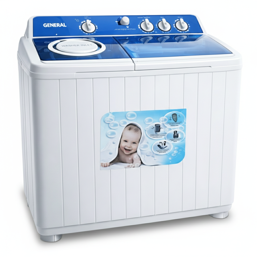 General Power Twin Tub Washing Machine 20Kg غسالة جرنين