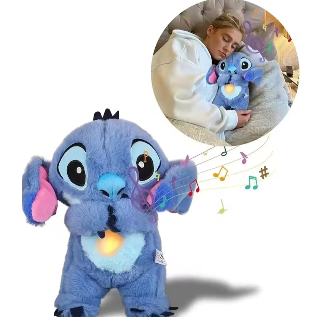 Breathing Stitch Plush Toy With Music And Light 30cm