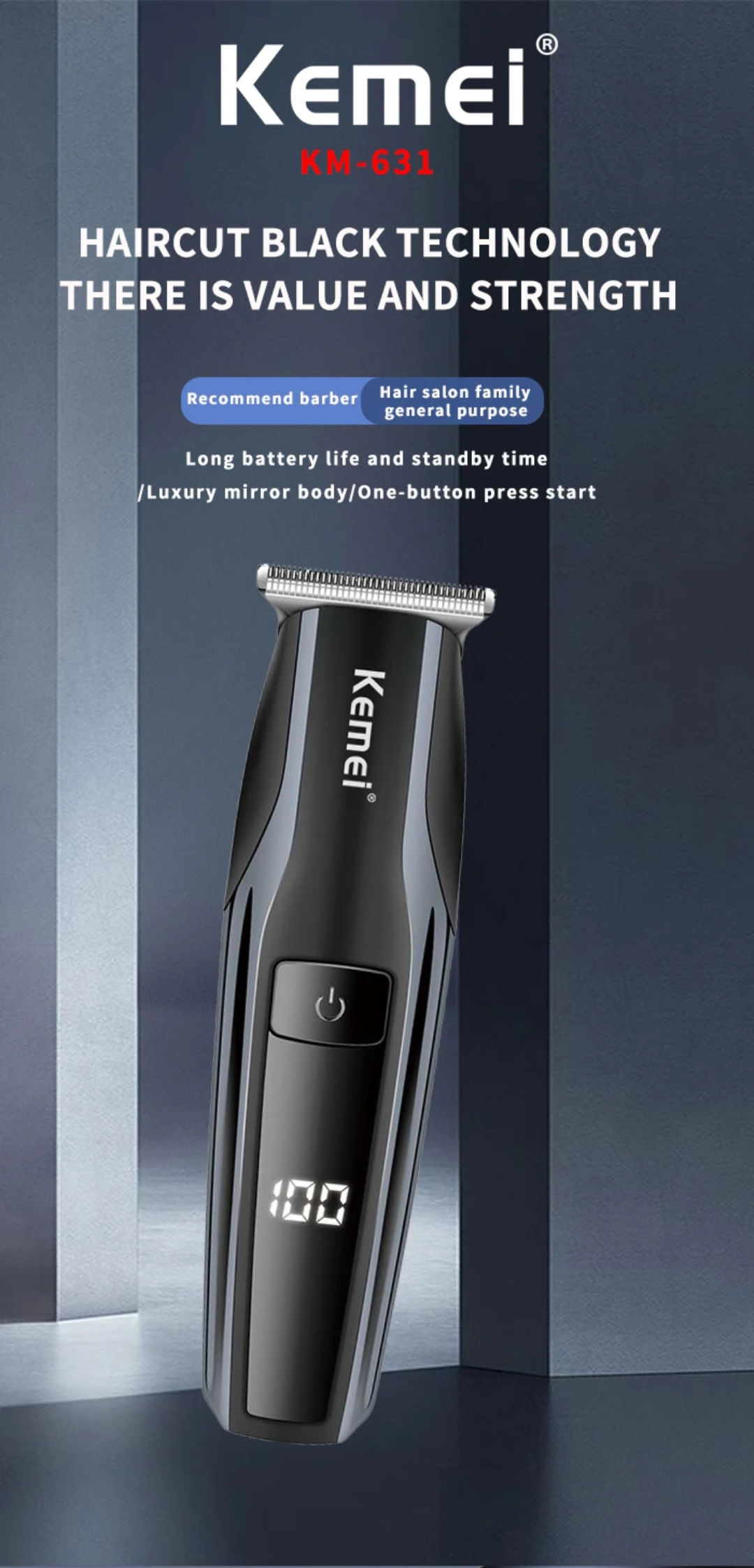Kemei Rechargeable Clipper / Trimmer مكنة حلاقة