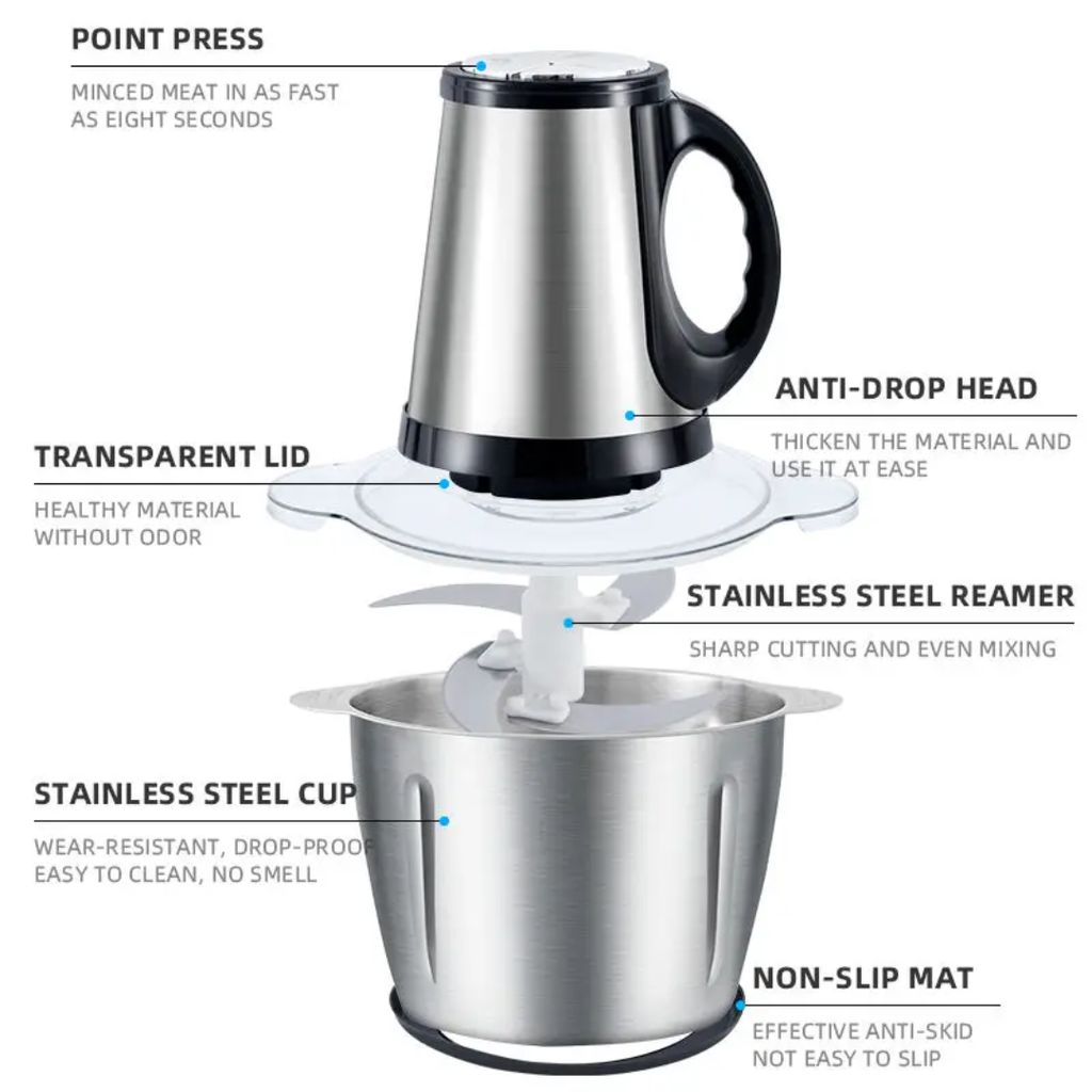 Meat Grinder / Food Processor 2Ltr 200W محضر طعام كهربائي