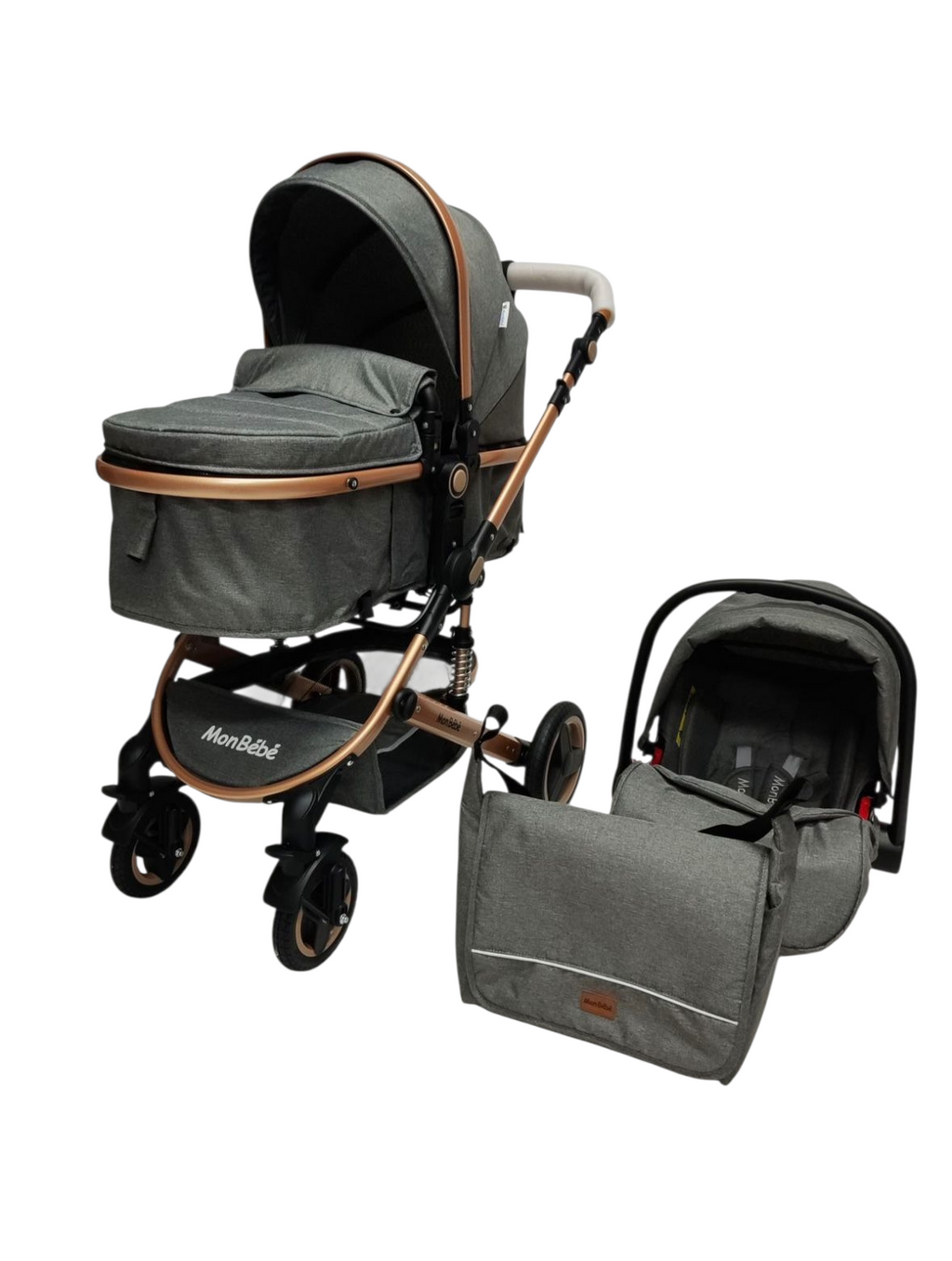 Baby Stroller Travel System Set عرباية أطفال بورت + كرسي هزاز + شنطة