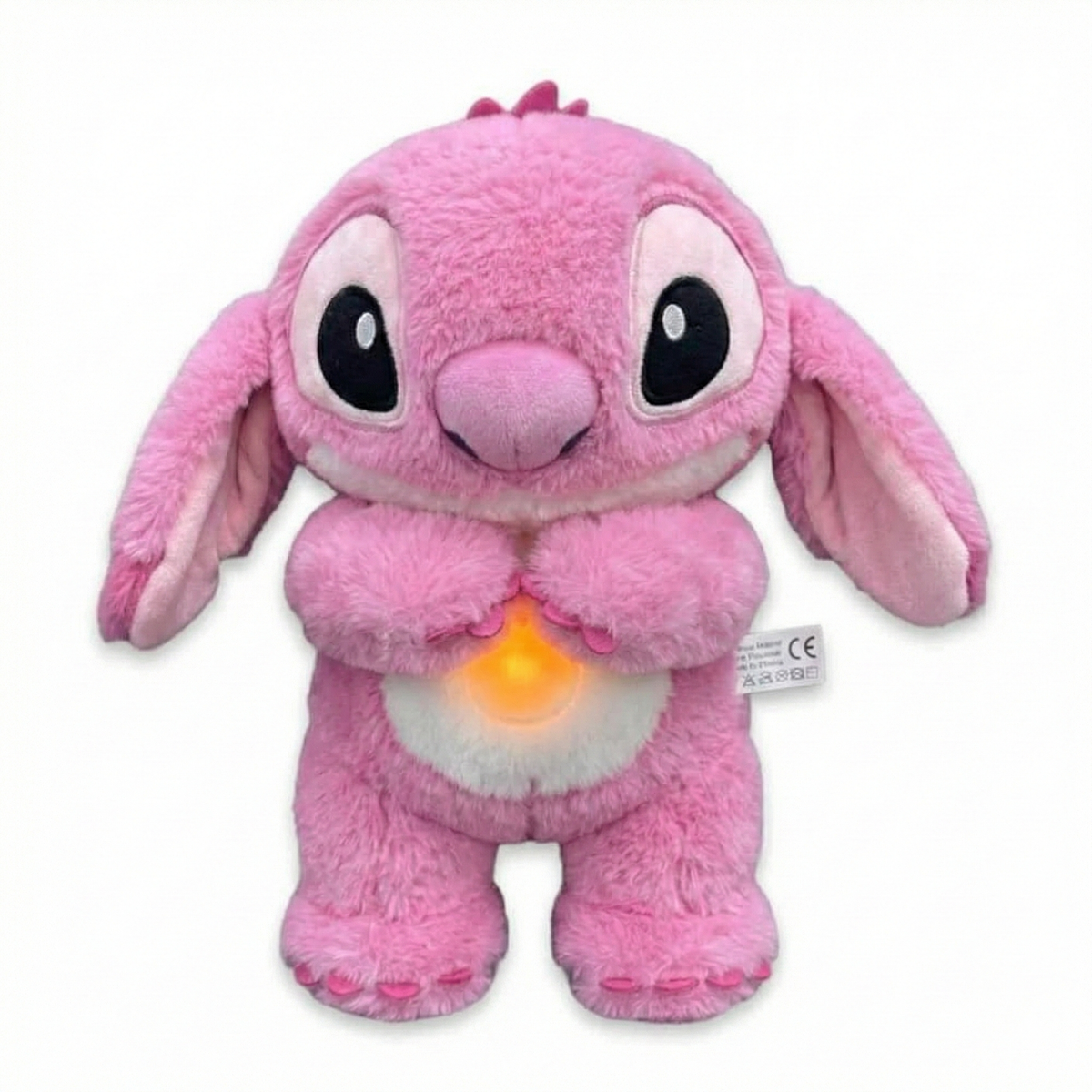 Pink Breathing Stitch Plush Toy With Music And Light 30cm