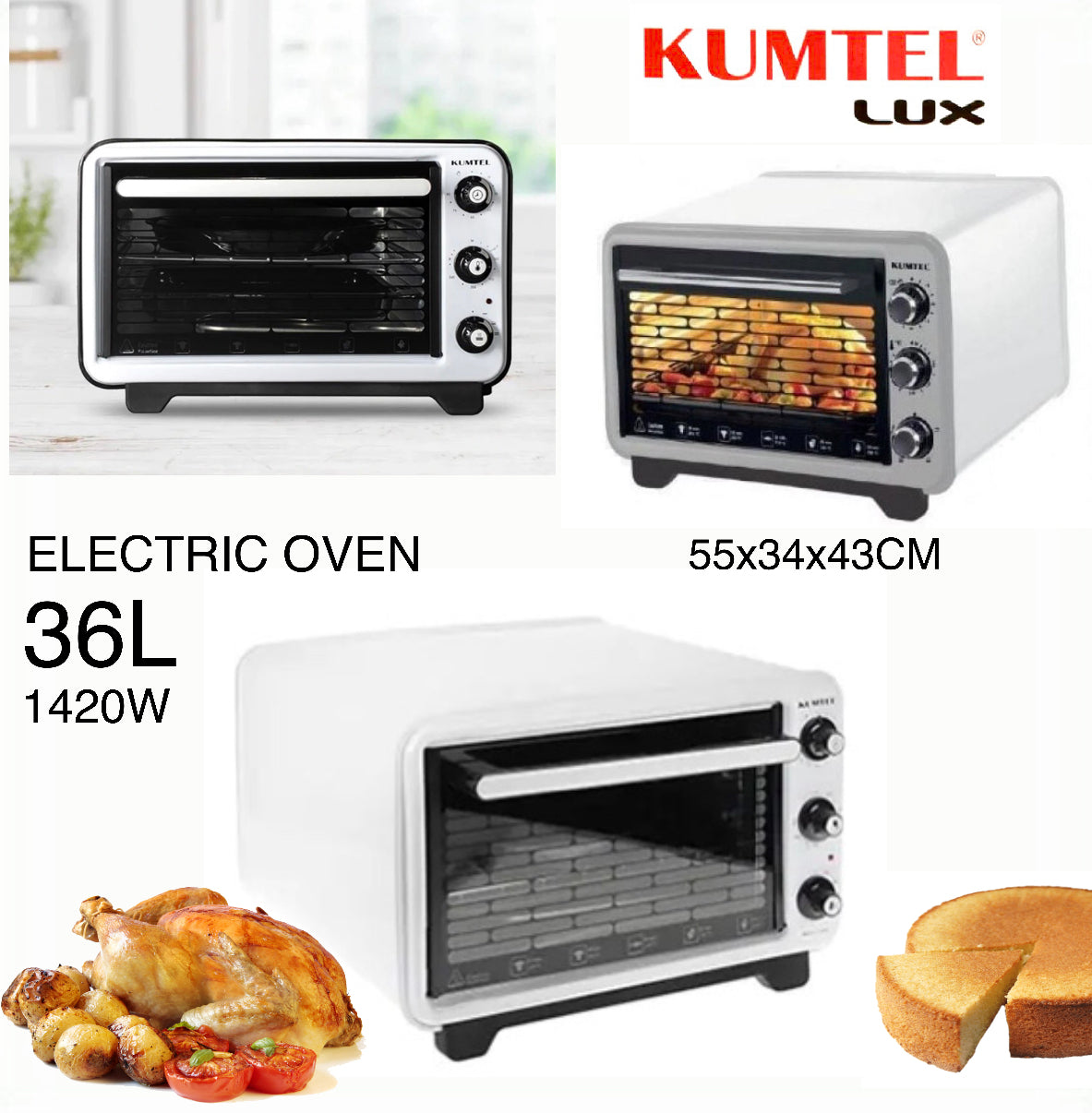 Kumtel Electric Oven 36Ltr 1420W فرن كهربائي
