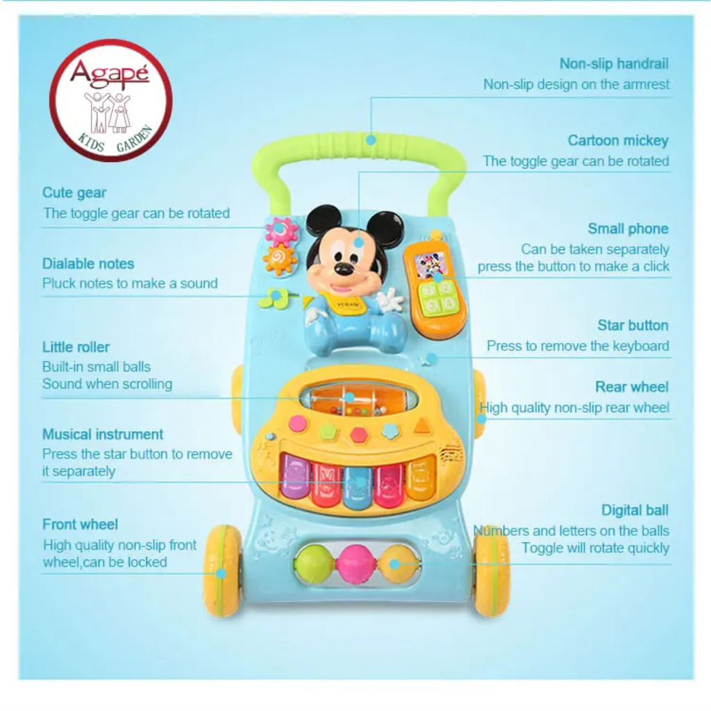 Multi Functional Musical Push Baby Walker