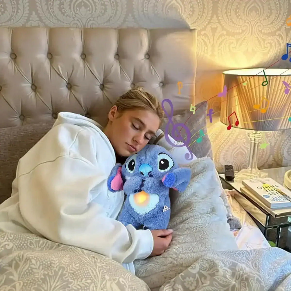 Breathing Stitch Plush Toy With Music And Light 30cm