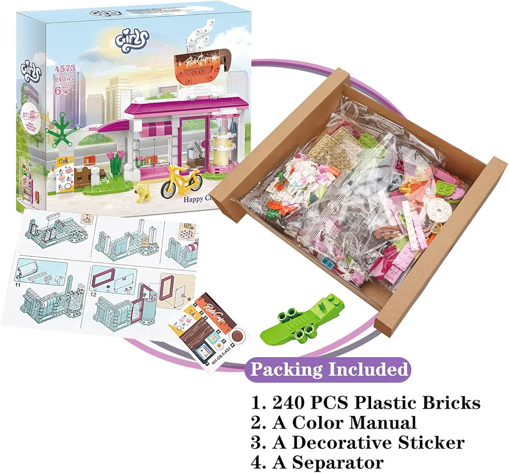 COGO Girls Cafe Lego Set 240 Pcs Building Blocks مكعبات تركيب